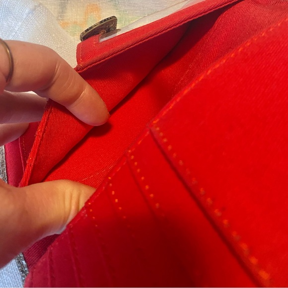 HOBO brand python wallet/billfold with red interior, 3x6.5” - Picture 6 of 10